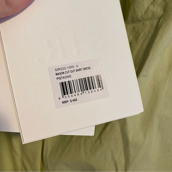 SIR. The Label Green Khaki Cotton Button Front Long Sleeve Maxi Dress Large NWT - Picture 13 of 15